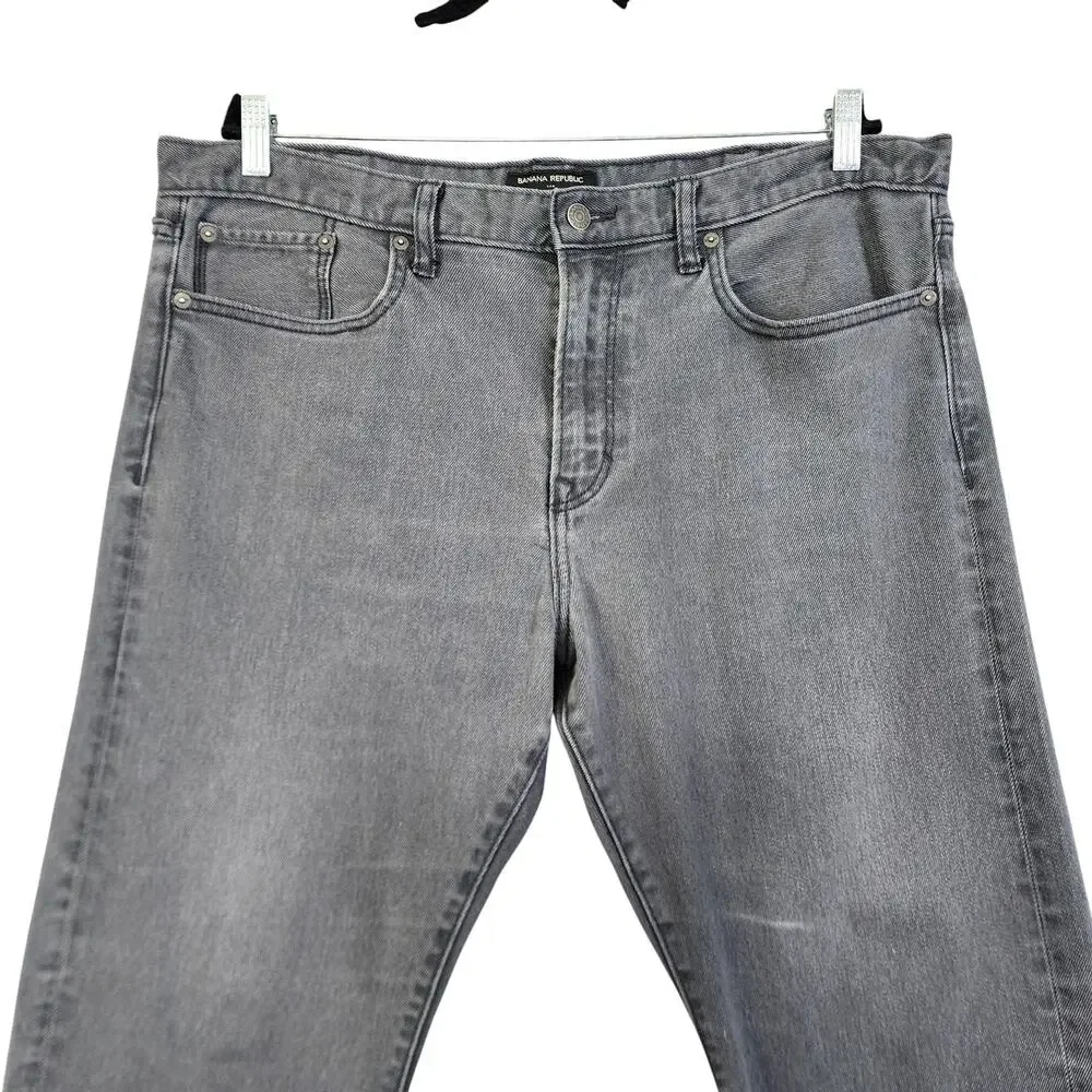 Banana Republic Mens Premium Performance‎ Stretch Jean Size 38X30 Flint Grey